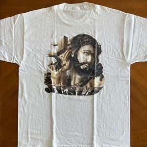 Fruit of the Loom White Jesus Graphic T-Shirt